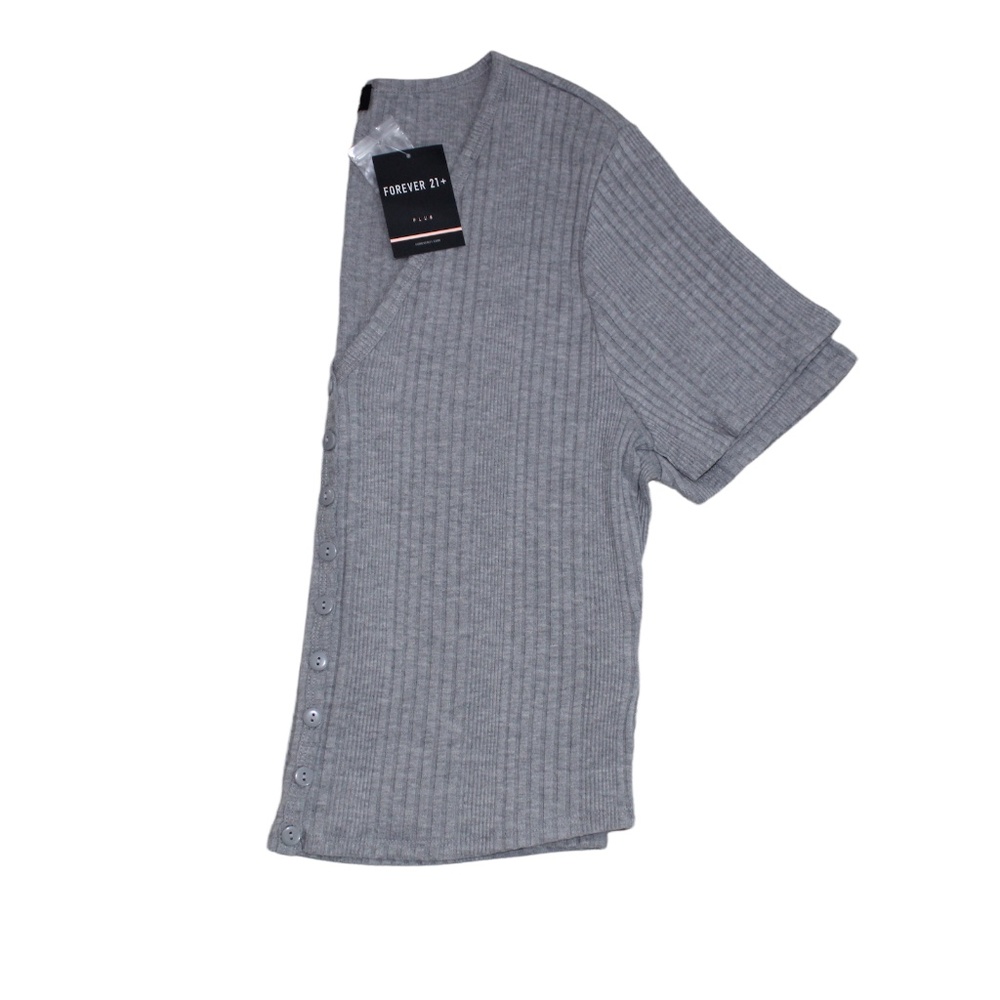 forevere 21 knit grey blouse heat her